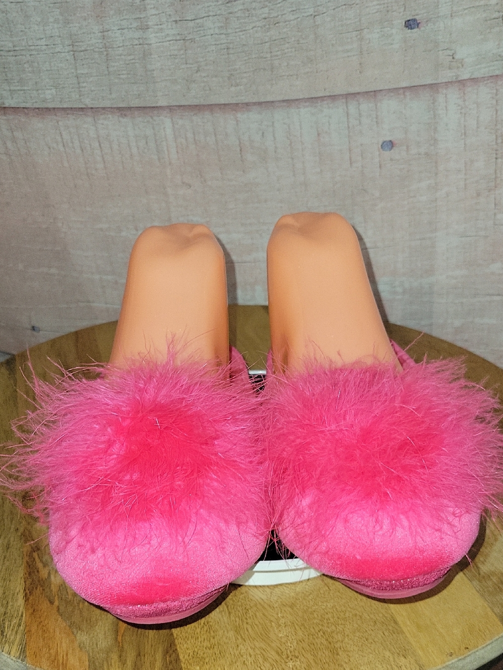 Hot Pink Fluffy Slippers - Picture 3 of 8